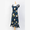 Hibiscus and Palm Tree Family Matching Gorgeous Ruffle Hawaiian Dress-15