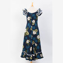 Hibiscus and Palm Tree Family Matching Gorgeous Ruffle Hawaiian Dress-17