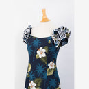 Hibiscus and Palm Tree Family Matching Gorgeous Ruffle Hawaiian Dress-8