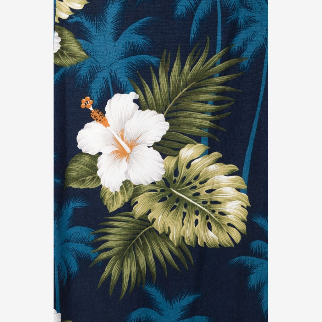 Hibiscus and Palm Tree Family Matching Gorgeous Ruffle Hawaiian Dress