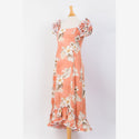 Peach Hawaiian Long Muumuu Dress