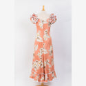 Peach Hawaiian Long Muumuu Dress