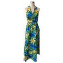 Tropical Hawaiian Flower Dress | Blue 5204-2
