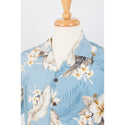 Hibiscus print aloha shirts blue