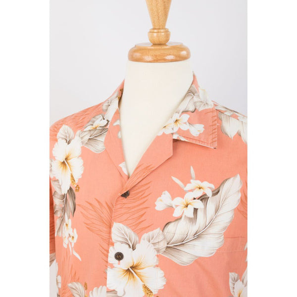 Matching Hawaiian Shirt in Pink Peach detail