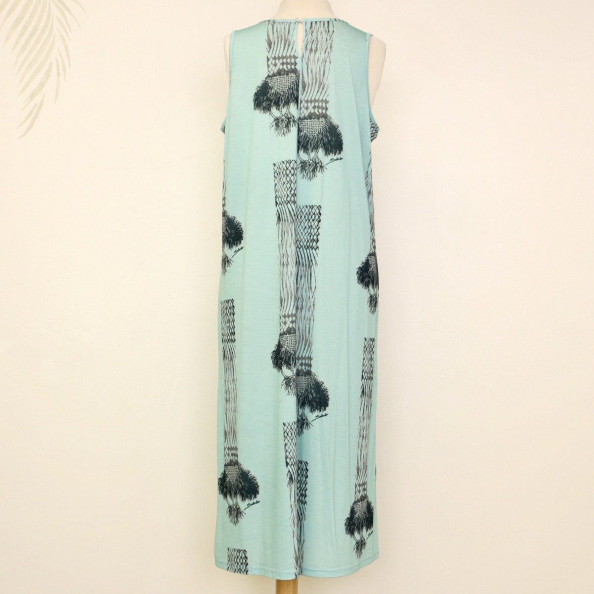 Sabado Design Sleeveless A Line Dress - Navy Tree on Light Blue - Muumuu Outlet