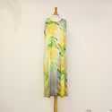 Sabado Design Sleeveless A Line Dress, Yellow Torch Ginger on Gray - Muumuu Outlet