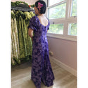 Purple Half Sleeve Hibiscus Dress | Purple - Muumuu Outlet
