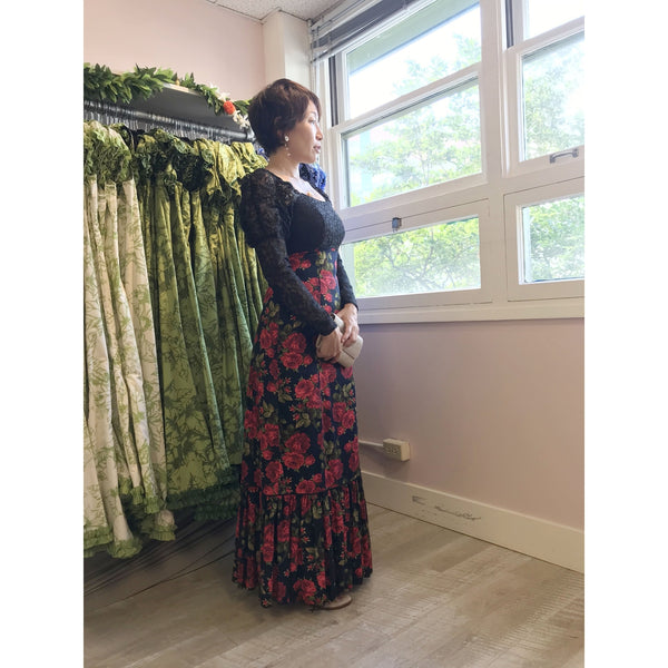 Classic Lacey Long Sleeve Formal Hawaiian Dress - Muumuu Outlet