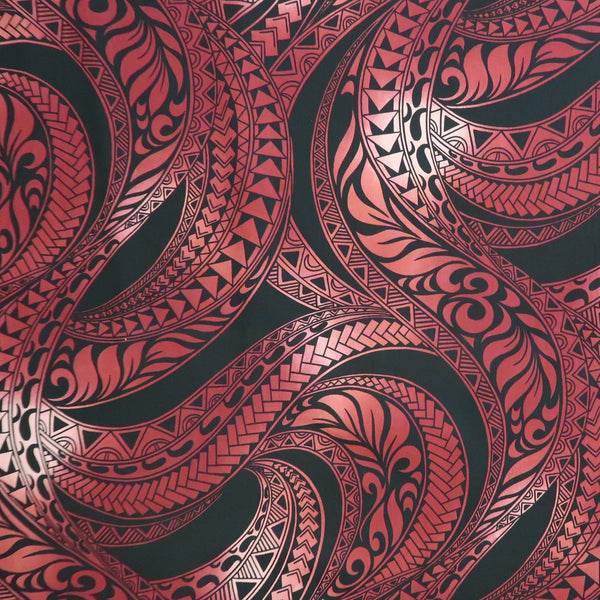 Beautiful Ombre Color Gift Wrapping Fabric in Polynesian Tribal Print - Red