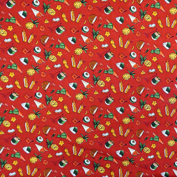 Hawaiian Food Print Gift Wrapping Fabric Furoshiki