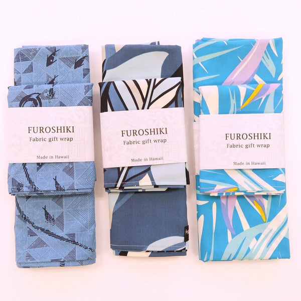 Blue Fabric Gift Wrap Furoshiki | Eco Wrapping Cloth LARGE - Muumuu Outlet