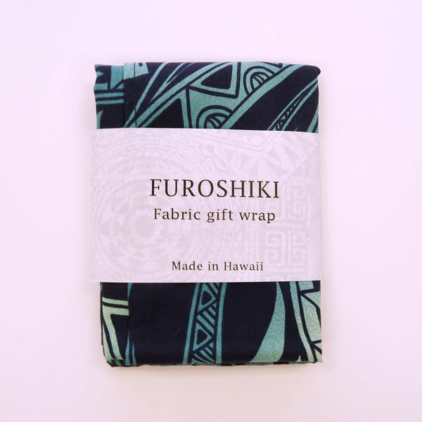 Blue Hawaiian Fabric Gift Wrap Furoshiki | Eco Wrapping Cloth Small - Muumuu Outlet