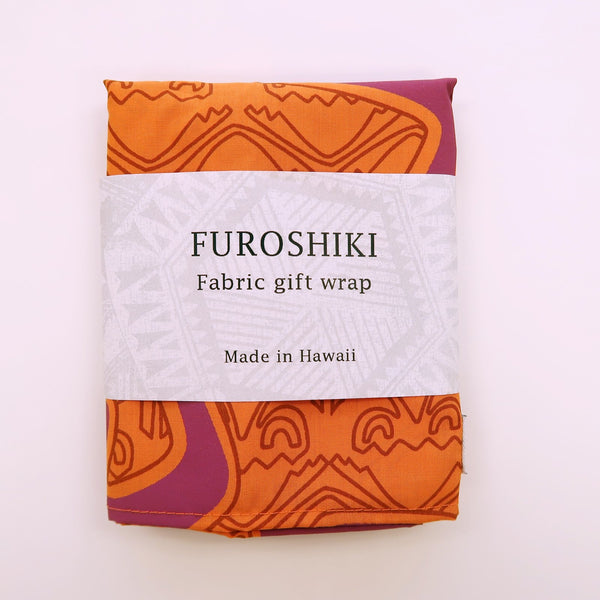 Tahitian Face Print Fabric Gift Wrap | Eco Wrapping Cloth & Bandanna| SMALL - Muumuu Outlet