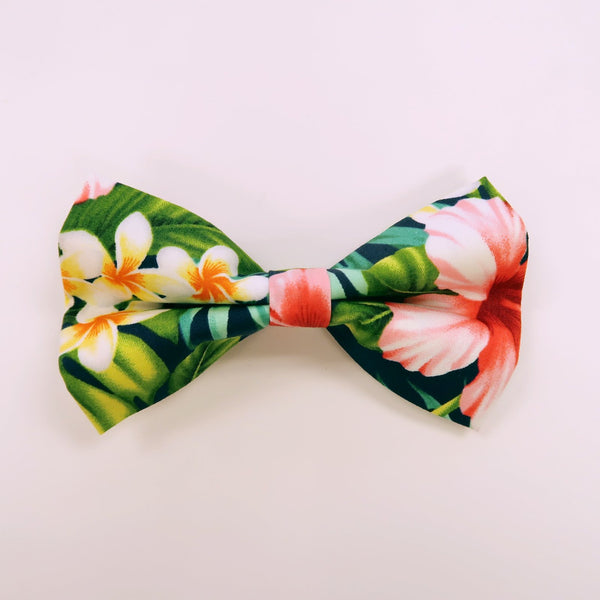 Hibiscus Floral Print Dog's Bow Tie | Pet Fashion - Muumuu Outlet