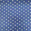 American Flag Star Print Fabric - Blue Cotton