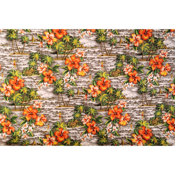 Vintage Surf & Wave Fabric | Grey - Muumuu Outlet