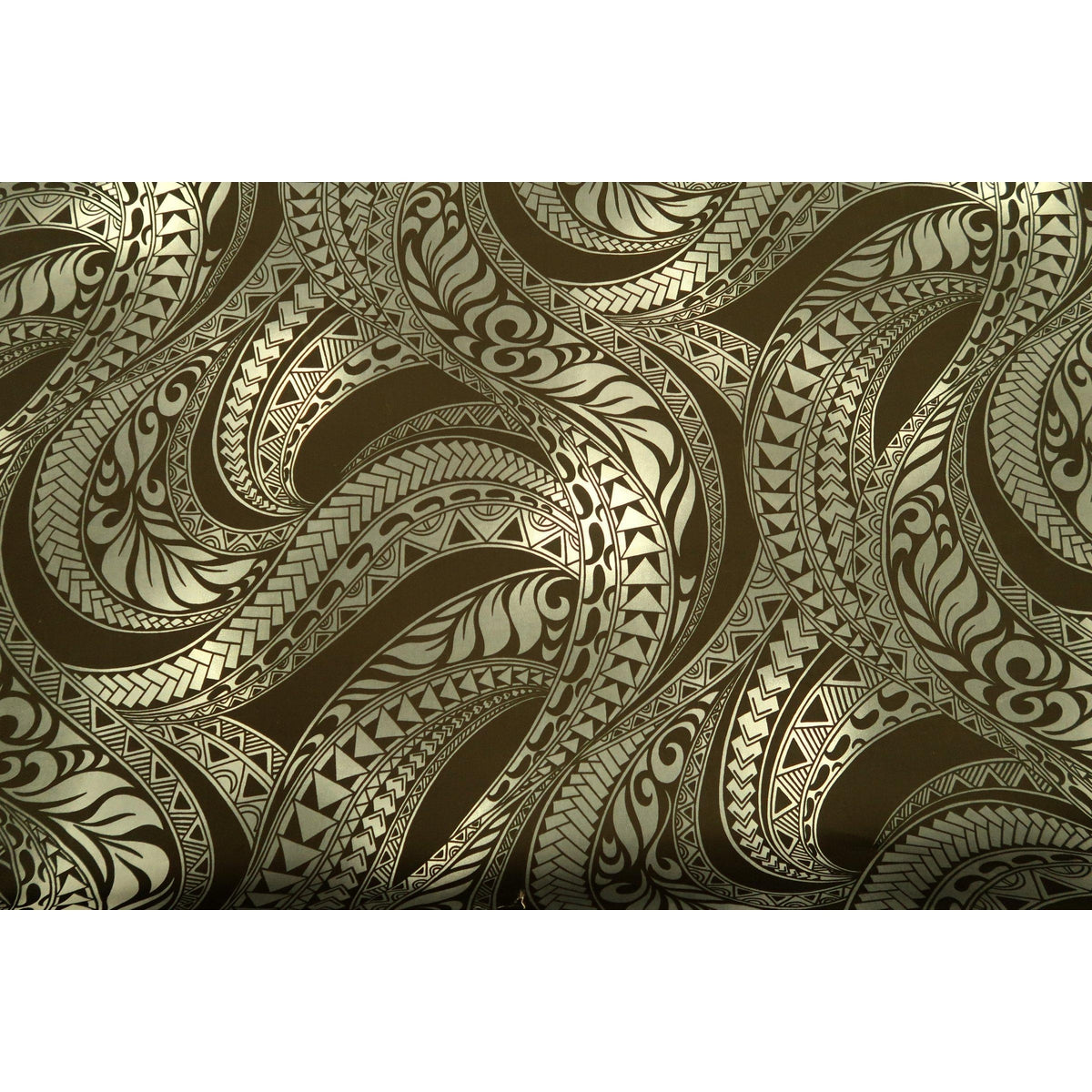 Ombre Polynesian Tribal Tapa Fabric | Brown/Grey/Navy - Muumuu Outlet