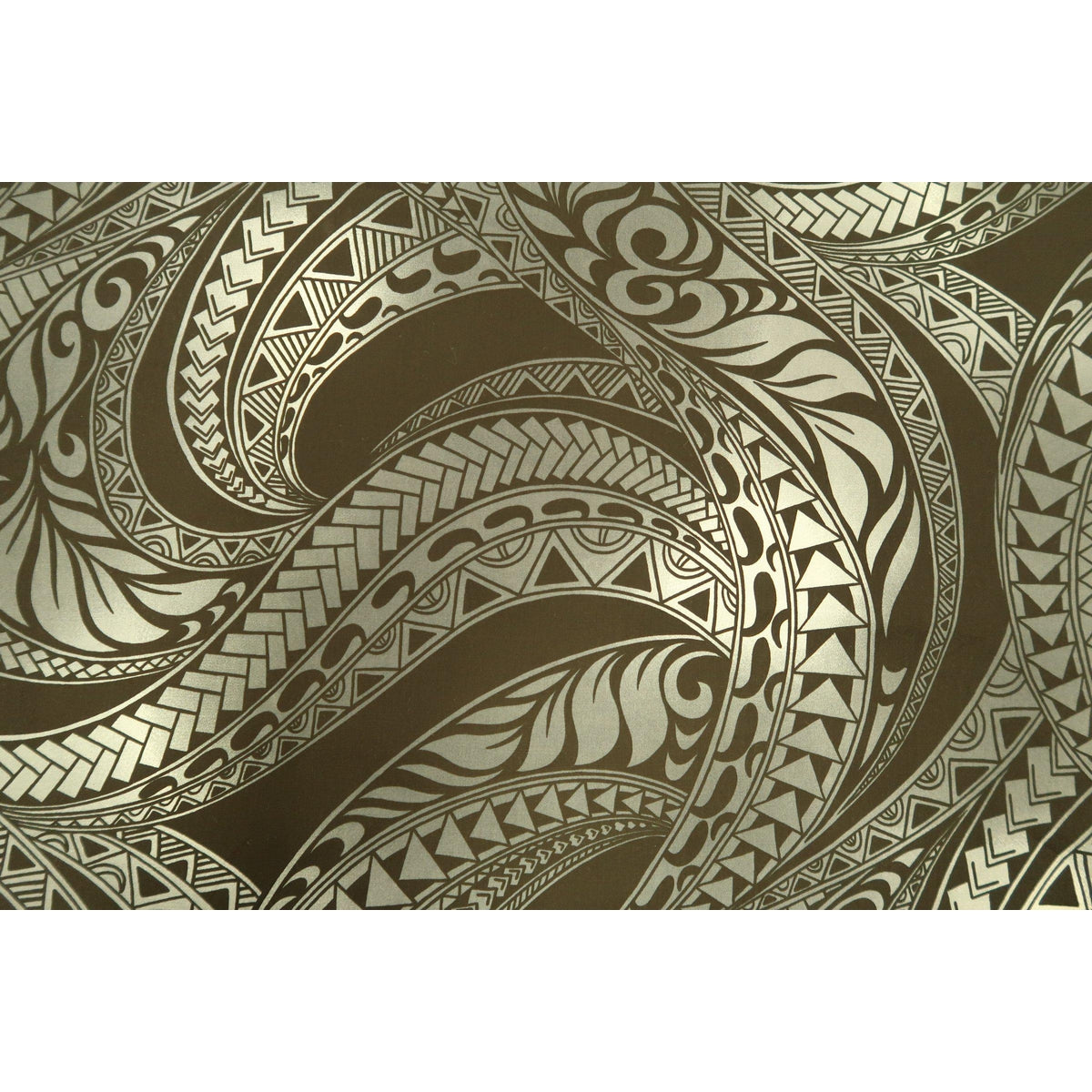 Ombre Polynesian Tribal Tapa Fabric | Brown/Grey/Navy - Muumuu Outlet