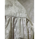 White Beach Wedding Dress with White Hawaiian Print | Crew Neck Puff Sleeve Tiare Flower print Hawaiian dress 992-3