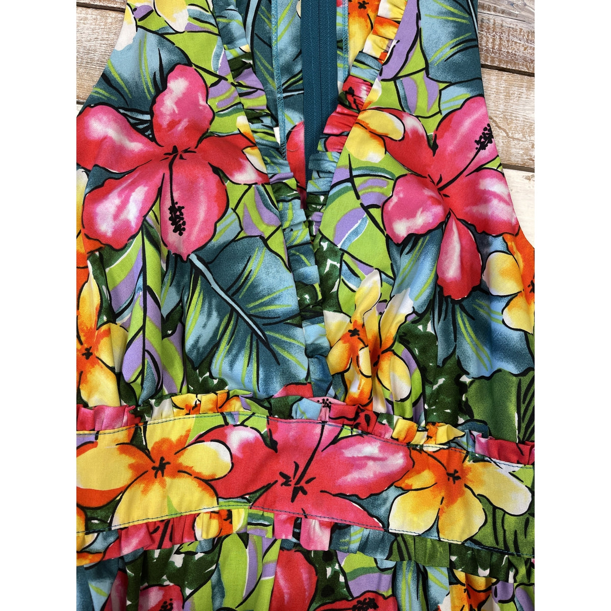 Tropical Hawaiian Flower Sleeveless Summer Dress | Pink 5204