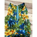 Tropical Hawaiian Flower Dress | Blue