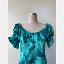 Forest Green Hibiscus Print Hawaiian Dress 2861-3