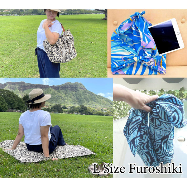 Polynesian Tapa Print with Turtle Gift Wrapping Fabric