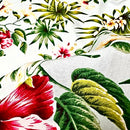 Hibiscus & Plumeria Hawaiian Fabric | Light Blue-3