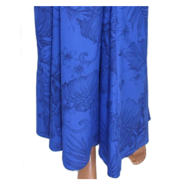Royal Blue on Blue Hawaiian Print Dress Palem Leaf XL Royal Blue on Blue Hawaiian Print Dress Palem Leaf XL