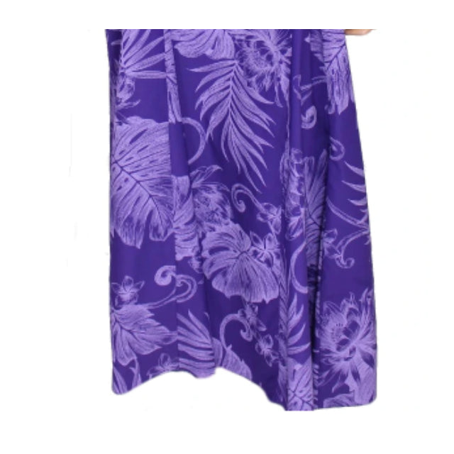 Purple Hawaiian Print Dress