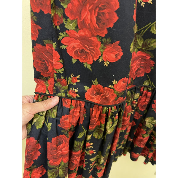Victorian Style Black Lacey Long Sleeve Formal Hawaiian Dress