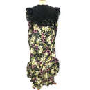 Purple Ohia Flower Long Sleeve Muumuu Dress with Beautiful Black Lace 464-2