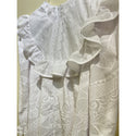 White Long Sleeve Tiare Swirl Print High-neck Traditional Muumuu
