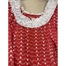 Red Muumuu Dress with White Lace Trim | Eyelet Red 6303-3