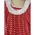 Red Muumuu Dress with White Lace Trim | Eyelet Red