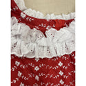 Red Muumuu Dress with White Lace Trim | Eyelet Red 6303 6306