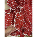 Red Muumuu Dress with White Lace Trim | Eyelet Red 6303-6