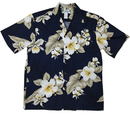 Navy Blue Hibiscus Hawaiian Shirt-2