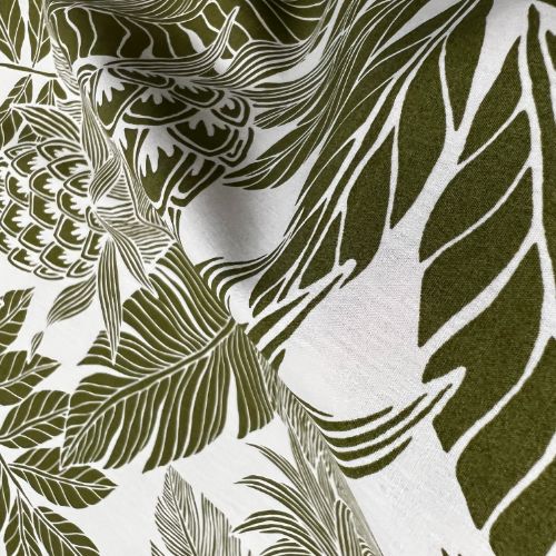 Green Pineapple & Leaves | Beige