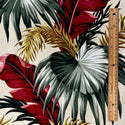 Palmetto and Tropical Leaves Hawaiian Fabric | Beige Off white 0223