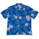 Royal Blue  Orchid Floral Print Shirt | Blue - Muumuu Outlet