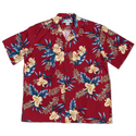 Yellow Orchid Hawaiian Shirt | Red - Muumuu Outlet