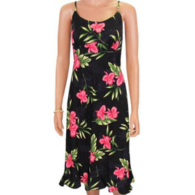Spaghetti Strap Summer Floral Print Dress - 0