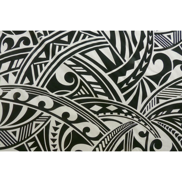 Tapa Print Beige Rayon Fabric - Muumuu Outlet