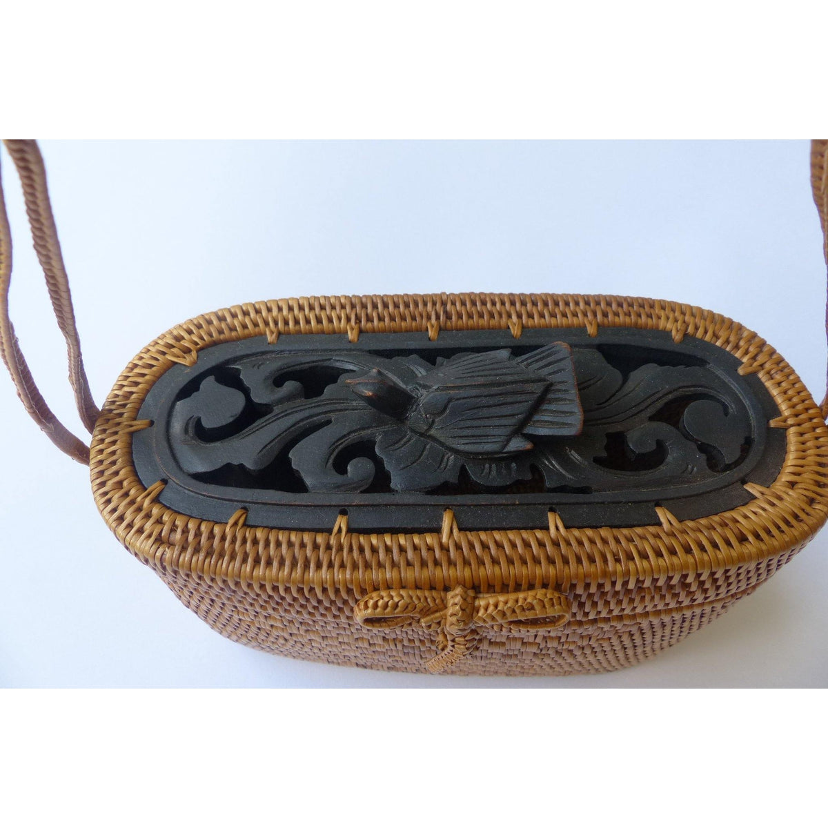 Decorated Wicker Basket Bag - Muumuu Outlet