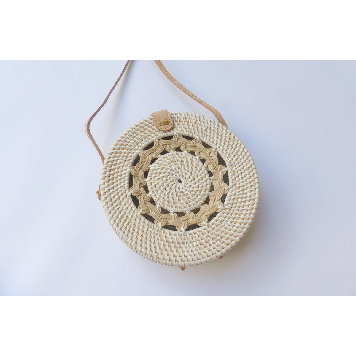 White Braided Round Ata Bag - Muumuu Outlet