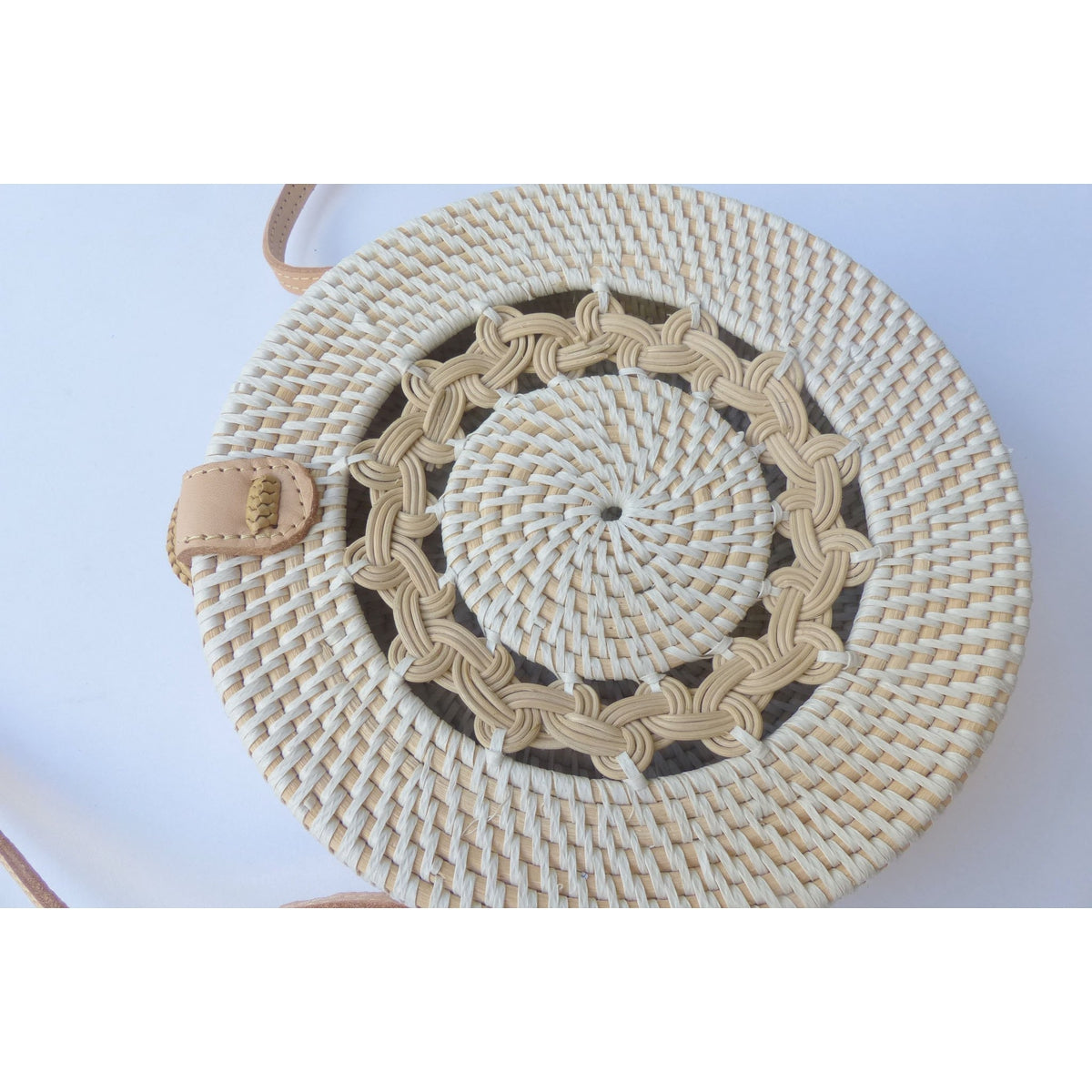 White Braided Round Ata Bag - Muumuu Outlet