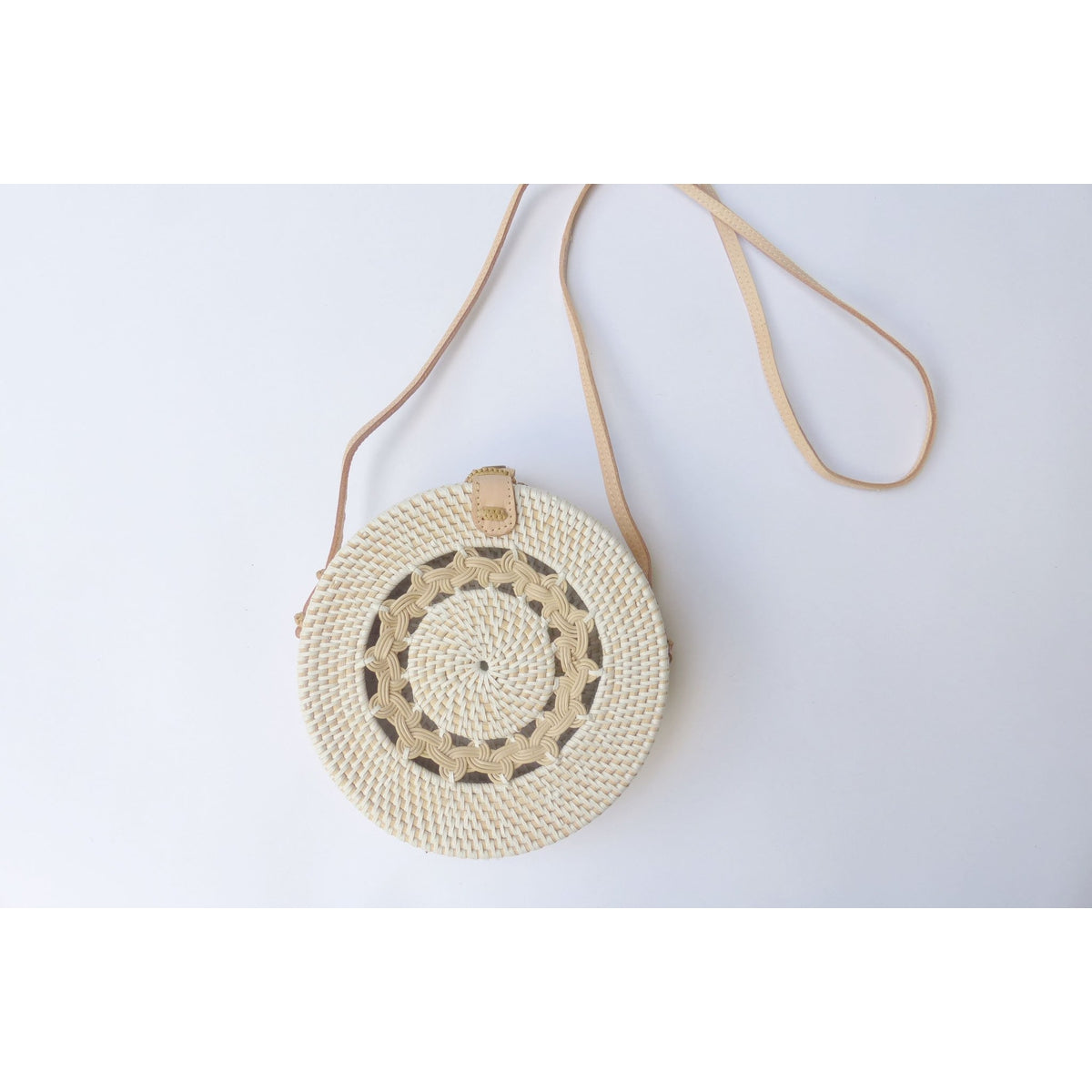 White Braided Round Ata Bag - Muumuu Outlet