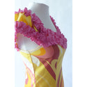 Pink Baby Ruffle Yellow Swirl Hawaiian Dress - Muumuu Outlet